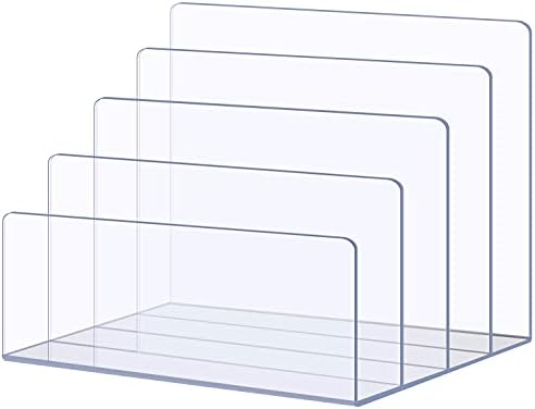 Sooyee Acrylic File Organizer for Desk, Mail Organizer Countertop,Clear