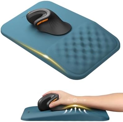 ProtoArc MP50 Ergonomic Mouse Pad with Wrist Support, Lycra Surface, Blue