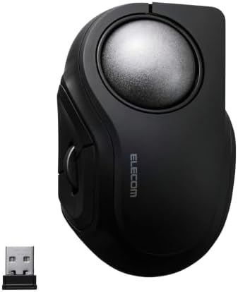 ELECOM BITRA Wireless Trackball Mouse, Bluetooth and USB 2.4GHz Switch, Silent Click, Compact Index Finger Design, 34mm Wide-Range Ball, for Windows Mac Chromebook Android iPad iPhone