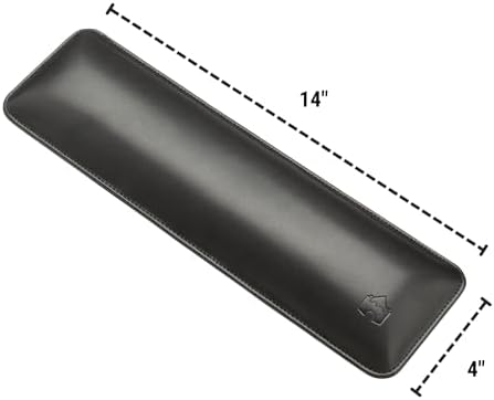 Bailey Tenkeyless by Castle - TKL Short Wrist Rest for Keyboards with around 87 Keys - Leather Ergonomic Computer Extra Firm Wrist Support - Typists, Gaming, & Heavy Office Use (Nightfall, Tenkeyless)