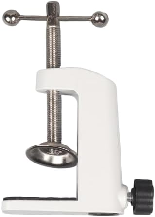 Universal C-Clamp Lamp Holder Desk Mount Clamp Base for Swing Arm Lights, DIY Lighting, Monitors, Workbenches (white)