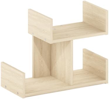 Furinno HERMITE Desk File Folder Organizers, 3-Shelf Desktop Office Organization Racks, Desk Top Display Book Shelf, for Paper, Office Supplies, Magazine, Bauhaus Oak