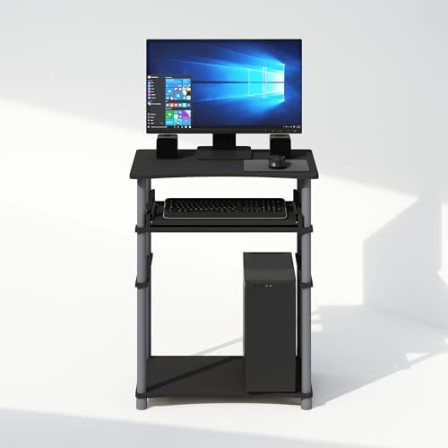 Furinno Home 23.6" Wide Desk with Keyboard Tray, Black