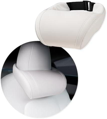Car Headrest Neck Pillow Support Memory Foam Ergonomic Design Accessory for Driving Seat Fatigue Relief Compatible with Model S X 3 Y & Cybertruck - 1 Piece