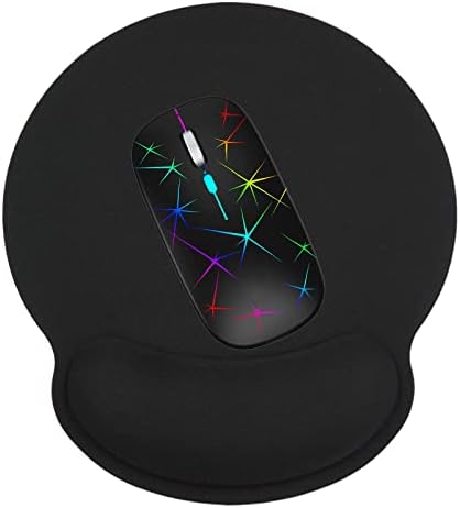 Wrist Rest Support Mouse Pad,Ergonomic Memory Foam Mouse Mat 9x10in Non-Slip Rubber Base Pain Relief Mousepad for Computer, Laptop(Black Foam)