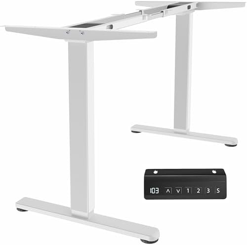 VIVO White Dual Motor Electric Standing Desk Frame, DESK-E-200W