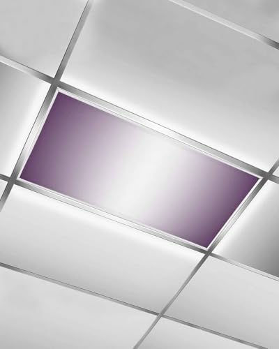 Dark Purple White Magnetic Fluorescent Light Covers for Ceiling Lights 2 x 4 Feet,Abstract Ombre Geometric Minimalist Office Classroom Kitchen Drop Ceiling Light Covers Lighting Filters Shade 1 Pack
