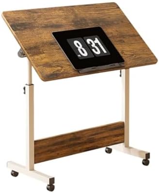 Takywep Adjustable Height Rolling Standing Desk, Mobile Foldable Sit Stand Workstation with Wheels for Laptop, Small Space Home Office Computer Table