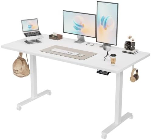 Monomi Large Electric Standing Desk 71“x31.5“ Height Adjustable,White