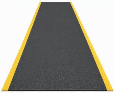Guardian 24036001BY Soft Step Anti-Fatigue Floor Mat, Vinyl, 3'x 60', Black with Yellow Stripe