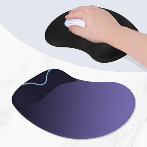 ITNRSIIET Ergonomic Mouse Pad, Cushioned Gel Wrist Rest, Non-Slip Base, Smooth Surface, Compatible with All Mice for Office & Gaming, Desk Accessory, 9.5 x 8.2 inch, Violet