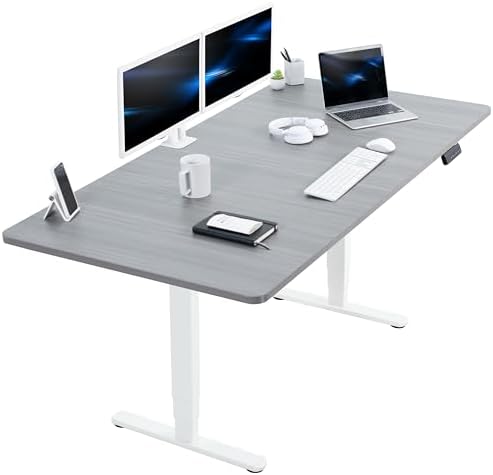 VIVO Dark Gray 71 x 36 in Standing Desk, DESK-KIT-2W7G-36