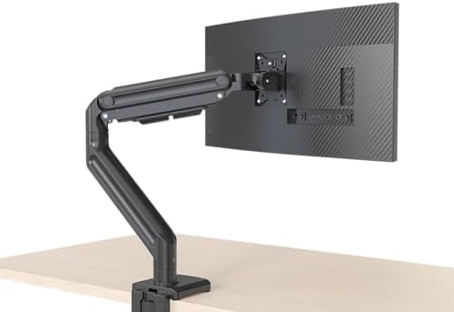 Redragon GMK916 Ultrawide Monitor Mount with USB - Gas Spring Adjustable Arms with VESA 75/100mm, 15-49 Inch Screen Compatibility, C Clamp & Grommet Base, Cable Management, 44lbs Load Capacity
