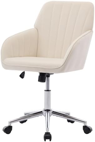 Ergonomic Home Office Desk Chair with Memory Foam Cushion, Silver Base