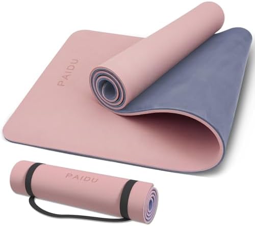 PAIDU POE Yoga Mat （10mm）Extra Thick Fitness Mat 72"x24" with Carry Strap