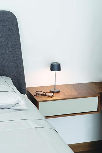Zafferano, Olivia Pro Micro, Rechargeable Cordless Table Lamp, Dark Gray