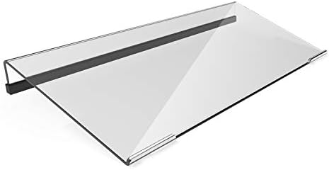 KOTEMON Mini Computer Keyboard Stand-11.8'' x 5.1''-Small Computer Keyboard Tray Acrylic Keyboard Holder for 78 Keys Universal Compact Keyboard, with Black Silicone Strip, Clear