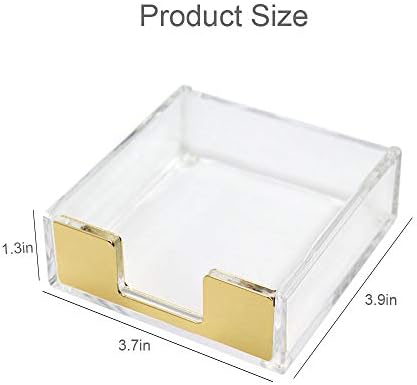 MultiBey Gold Sticky Note Holder Clear Acrylic Memo Pad Dispenser