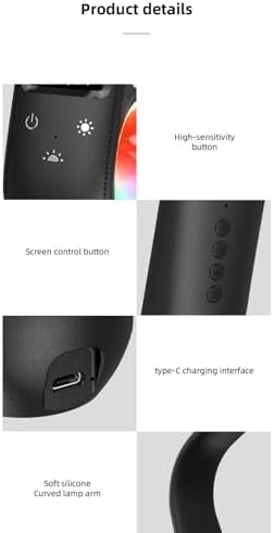 LED Desk Lamp, 3 Color Temperature Modes Eye Protection with 150 Degree Adjustable Goose Neck and VA LCD Screen, for Office Work Study Reading Bedroom (Black)