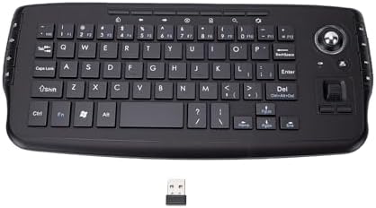 GOWENIC 2.4G Wireless Keyboard with Trackball Mouse Scroll Wheel
