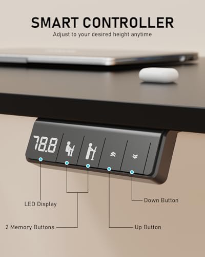 48" Large Electric Standing Desk Adjustable Height for Home Office