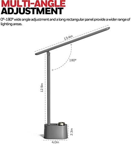 Honeywell LED Desk Lamp, Sunturalux™ Grey Desk Lamps for Home Office USB