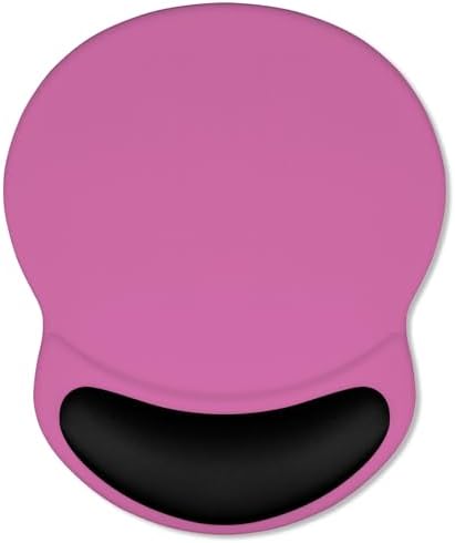 ITNRSIIET Ergonomic Mouse Pad with Comfort Gel Wrist Rest, Non-Slip PU Base, Smooth Textured Surface, Reduces Hand Fatigue & Wrist Pain, 8.7 x 7.2 Inch for Office Gaming Home, Black-Pink Contrast