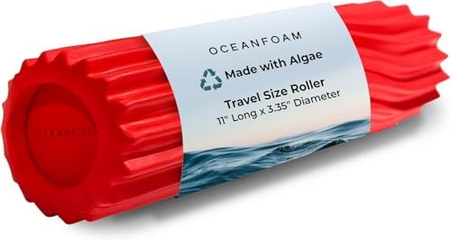 Oceanfoam Ripple Roller - Small Foam Roller for Physical Therapy (Red)