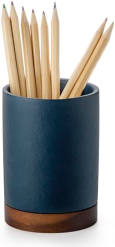 Ceramic Pen Holder for Desk, Pencil Cup, (Royal Blue, Set / 1)