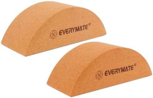 EVERYMATE Cork Balance Board Kit, Foot & Ankle Strengthener with Massage Roller/Ball,Balance Board Half & Half-Moon Ball, for Enhance Mobility & Prevent Falls Improve Foot Function for Home/Office/Gym