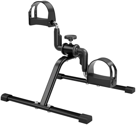 Pedal Exerciser Mini Stationary Cycle with Adjustable Resistance, Under Desk Bike for Home Exercise Equipment, Lightweight and Compact