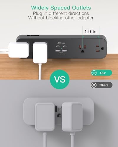 Mifaso PD30W Desk Clamp Power Strip, Surge Protector, Fast Charging Station