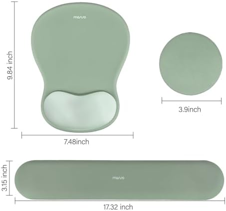 MOSISO Wrist Rest Support for Mouse Pad&Keyboard Set, Green