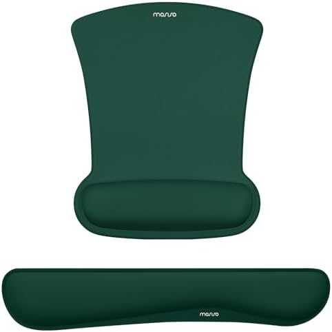 MOSISO Wrist Rest Support for Mouse Pad & Keyboard Set, Peacock Green