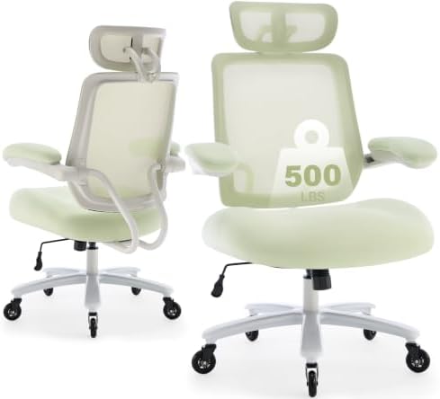 Big and Tall Office Chair with 500 LBS Capacity and Memory Foam Seat, Green