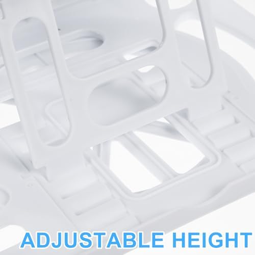 Adjustable Foldable Laptop Stand for Desk with Lightweight Plastic and Silicone Design and Tablet Holder for Home and Office Use