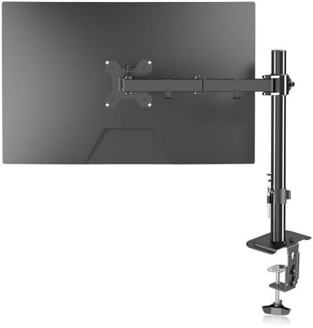 suptek Single LED LCD Monitor Desk Mount Heavy Duty Fully Adjustable Monitor Stand for 1 / One Screen up to 27 inch