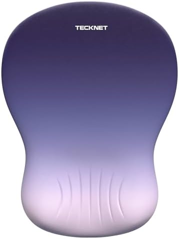 TECKNET Ergonomic Mouse Pad with Wrist Rest, Smooth Surface & Non-Slip Base