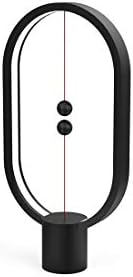 Allocacoc Heng Balance lamp, DesignNest, Switch on in mid-air, USB Powered LED Table lamp, Warm Eye-Care Designer Desk lamp, Contemporary Soft Light, Office, Home, Dorm, Bedside (Black)