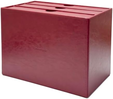 UnionBasic Document Organizer, 3-Drawer File Cabinet Document Storage Box, Office Desktop Filing Organizer, Burgundy