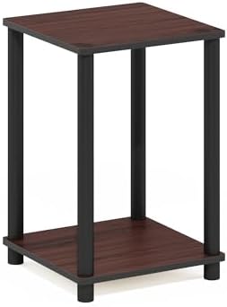 Furinno Turn-N-Tube Toolless 2-Tier Open Shelf Night Stand, Dark Cherry