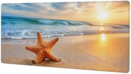 Beach Large Mouse Pad Non-Slip Rubber Long Gaming Desk Mat