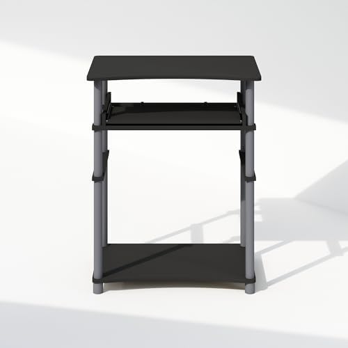 Furinno Home 23.6" Wide Desk with Keyboard Tray, Black