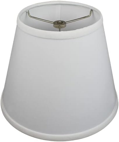 FenchelShades.com Lampshade 6" Top Diameter x 10" Bottom Diameter x 8" Slant Height with Spider Attachment Diameter 0.4 Inch for Lamps with HarpS (White)