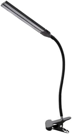 LED Desk Lamp with Double Heads for Eye Care and Dimming Options for Student and Office Use Adjustable Lamp with USB Power Supply (Black)
