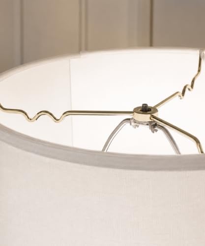 12x14x10 White Linen Drum Lampshade with Brass Spider fitter - Perfect for table and Desk lamps - Medium, White