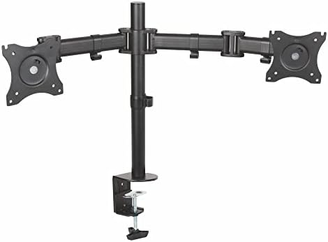 Kantek Dual Monitor Arm, Stand Mounts 2 Screens up tp 27", 2 Articulating Adjustable Arms Hold 18lbs, Desk and Grommet Mount, Cable Management, VESA