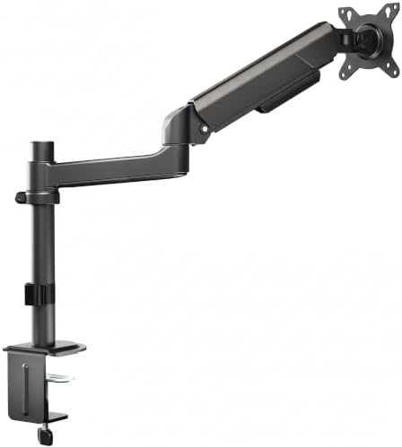 VIVO Heavy Duty Articulating Single Pneumatic Spring Arm Desk Mount Stand, Fits 17 to 40 inch Standard Screens or Ultrawides up to 26.4 lbs with Maximum VESA 100x100mm, STAND-V101H