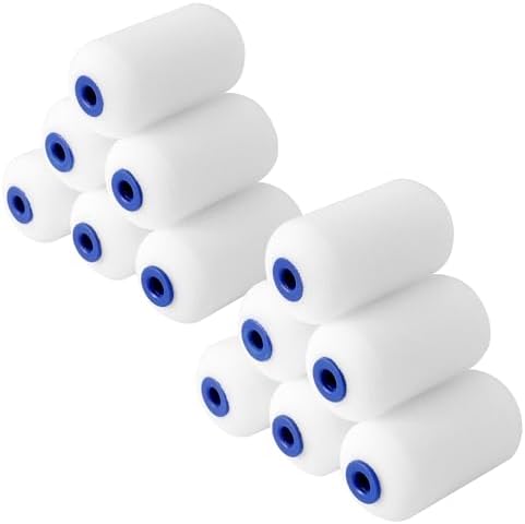 WORKPRO Mini Foam Paint Roller 2.5 Inch, 12-Pack Small Paint Rollers
