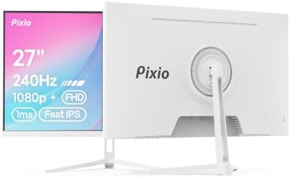 Pixio PX279 Wave White 27 inch 240Hz Refresh Rate FHD 1080p Resolution Fast IPS Panel 1ms GTG Response Time Gaming Monitor with Adaptive Sync